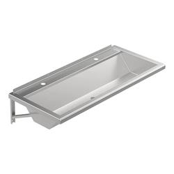 Wandhängende Waschrinne Edelstahl 1200 mm – 2 Waschplätze