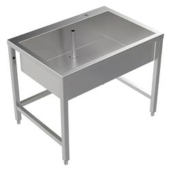 Arbeits- und Mehrzweckbecken Edelstahl 1000 mm – mit Hahnbank & Untergestell