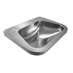 Einzel-Waschtisch Edelstahl 560 x 155 x 420 mm, mit oder ohne Hahnloch