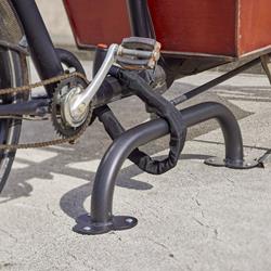 Absperrbügel für Lastenfahrrad, Stahl Ø 50 mm, grau