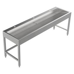 Bodenstehende Waschrinne Edelstahl 2100 mm – 3 Waschplätze