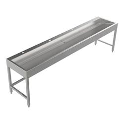 Bodenstehende Waschrinne Edelstahl 2800 mm – 4 Waschplätze