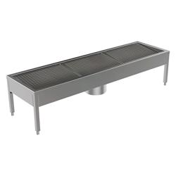 Schuhreinigungsanlage Edelstahl 2100 mm, 3 Reinigungsplätze