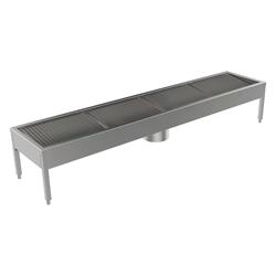 Schuhreinigungsanlage Edelstahl 2800 mm, 4 Reinigungsplätze