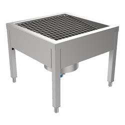 Schuhreinigungsanlage Edelstahl 2800 mm, 4 Reinigungsplätze