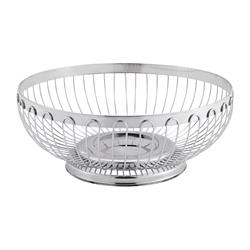 Tischkorb aus Chromnickelstahl auf Fuß, rund