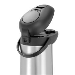 Isolierpumpkanne Deckel geöffnet