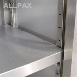 Roestvrijstalen Werktafel 250 x 70 cm, Ondersteunde Spaanplaat