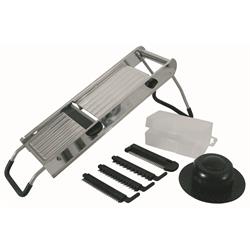 Edelstahl-Mandoline mit Kunststoff-Restehalter