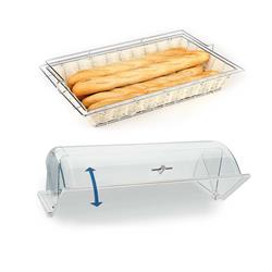 GN 1/1 Rolltop-Haube 53 x 32,5 cm, Höhe 17 cm, Griff Chrom