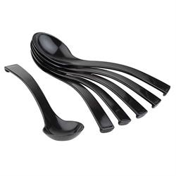 Feinkostlöffel schwarz, 6er Set