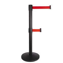 STOPPO XL Abgrenzungsständer schwarz, doppeltes Zugband , 2 x 3,5 m rot