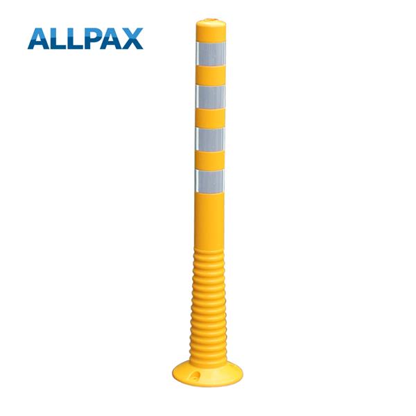 Leitpoller Flexipfosten gelb mit retroreflektierender Folie 80 mm Durchmesser