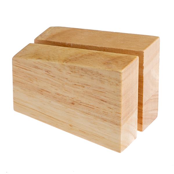 2 Kartenhalter Holz ca. 8,5 x 6 cm, Höhe 4,5/8,5 cm