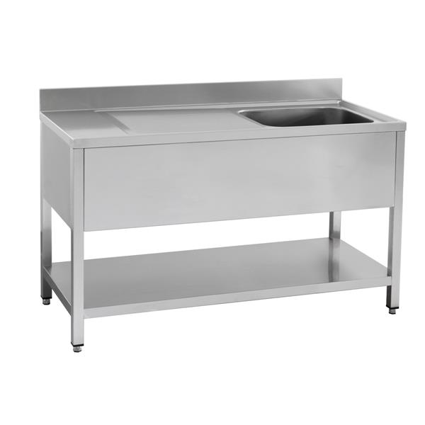 Spültisch 1400 x 600 x 850 mm, 1 Becken rechts oder links