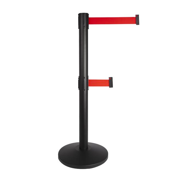 STOPPO XL Abgrenzungsständer schwarz, doppeltes Zugband , 2 x 3,5 m rot