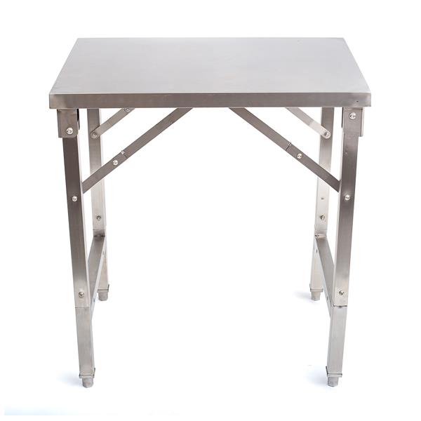 Edelstahlarbeitstisch klappbar 800 x 600 x 850 mm