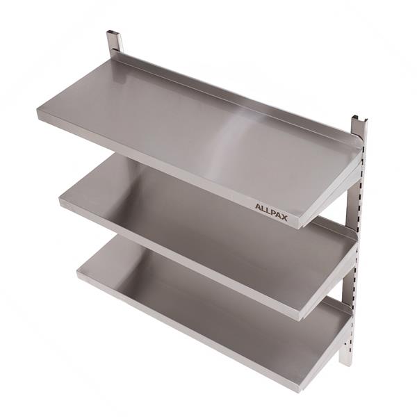 Edelstahl Wandregal 3 Böden, 80 x 30 cm