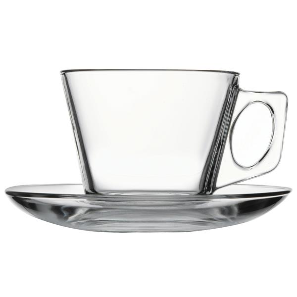 Glastasse mit Unterteller 6er Set