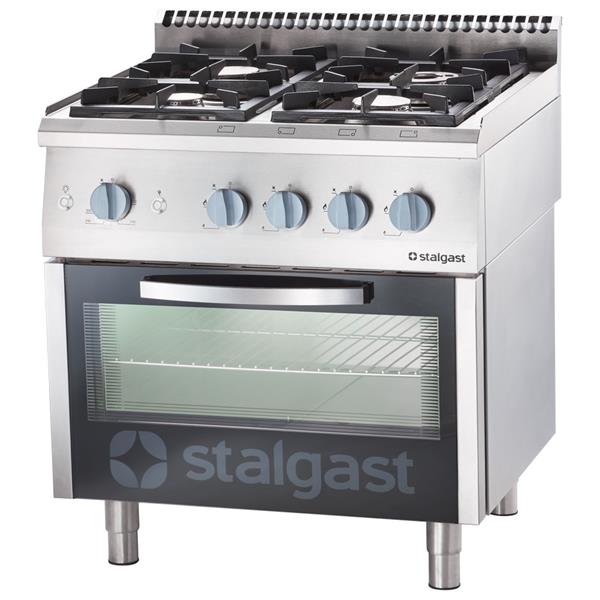 Gasherd 4 Brenner mit Gasbackofen GN 2/1 &ndash; Serie 700 ND