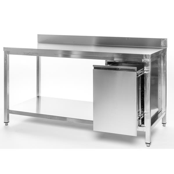 Arbeitstisch 1,0 x 0,6 m  mit Abfallbehälter links oder rechts