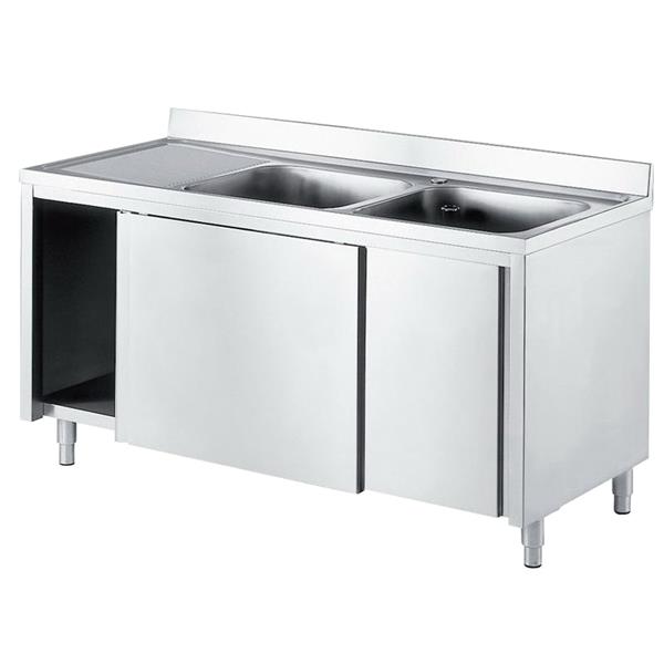 Spülschrank 1,4 x 0,6 m mit 2 Becken Spülschrank 1,4 x 0,6 m mit 2 Becken
