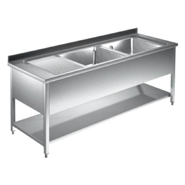 Spültisch 1400x600x850mm, 2 Becken rechts-links