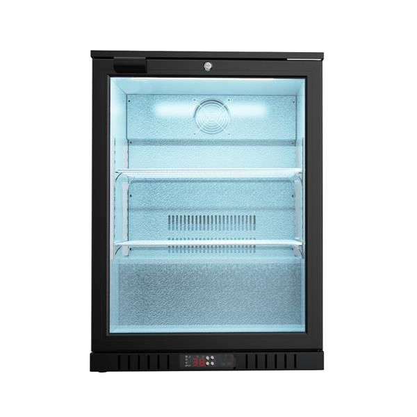Bar Display Cooler, eine Flügeltür, schwarz