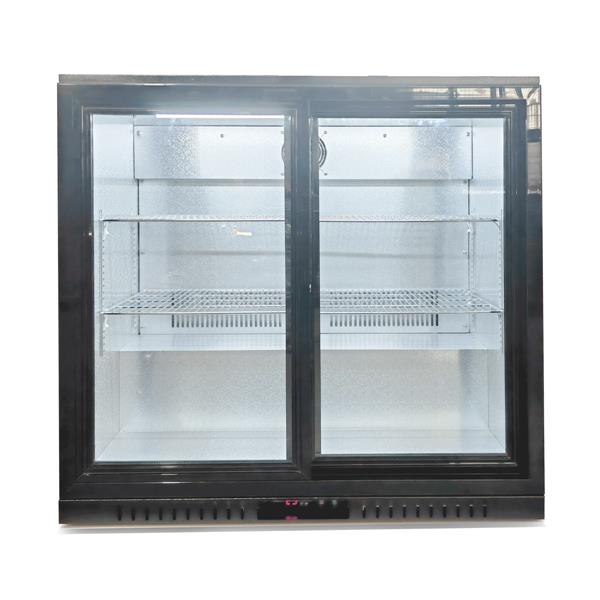 Bar Display Cooler, zwei Schiebetüren, schwarz