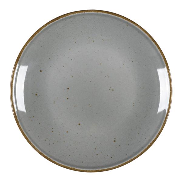 12 Teller flach Porzellan  - Serie Hotel – Ø 210 mm oder Ø 280 mm -  grau