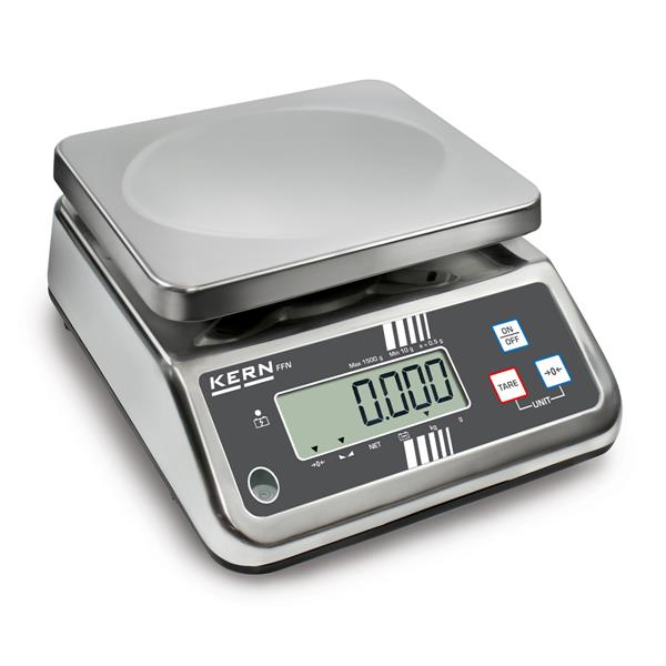 Tischwaage FFN eichfähig, Edelstahl, IP65, Akku-Betrieb, 1,5 bis 25 kg