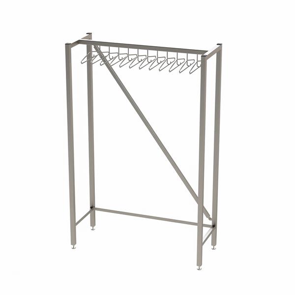 Labor-Garderobe Edelstahl stehend –  9, 12 oder 15 Kleiderbügel