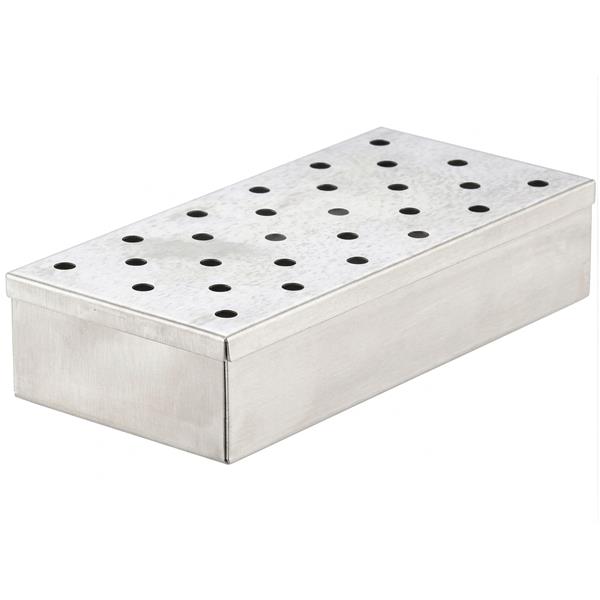 Räucherbox Edelstahl - Gas-/ Holzkohlegrills – 223 x 98 x 44 mm, gelocht