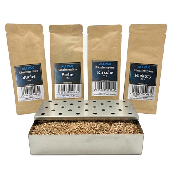 Räucherbox Set 50 g – Räucherspäne inkl. Smokerbox gelocht