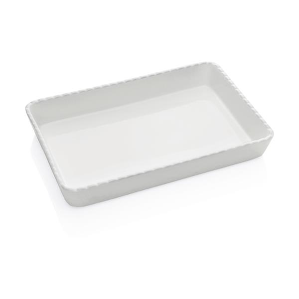 Backform Porzellan, rechteckig 32x22x5,5 cm, wei&szlig;, 2 St&uuml;ck