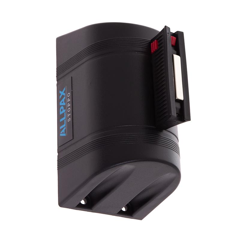 STOPPO XL Magnet Absperrband gelb schwarz 3 m, Wandkassette schwarz