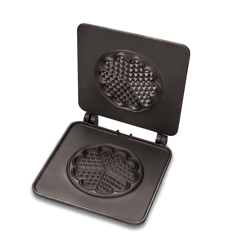 Backplatte Herzwaffel für Backsystem I & II - 1 Waffel à Ø 15,5 x 1,3 cm - Gusseisen - Waffeleisen Backplattensatz