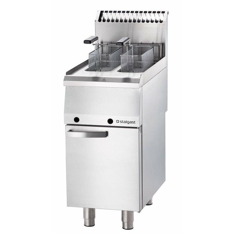 Gas-Fritteuse Standgerät 700 ND, 17 l / 2x7 l, Edelstahl, 13–15 kW, 400x700 mm