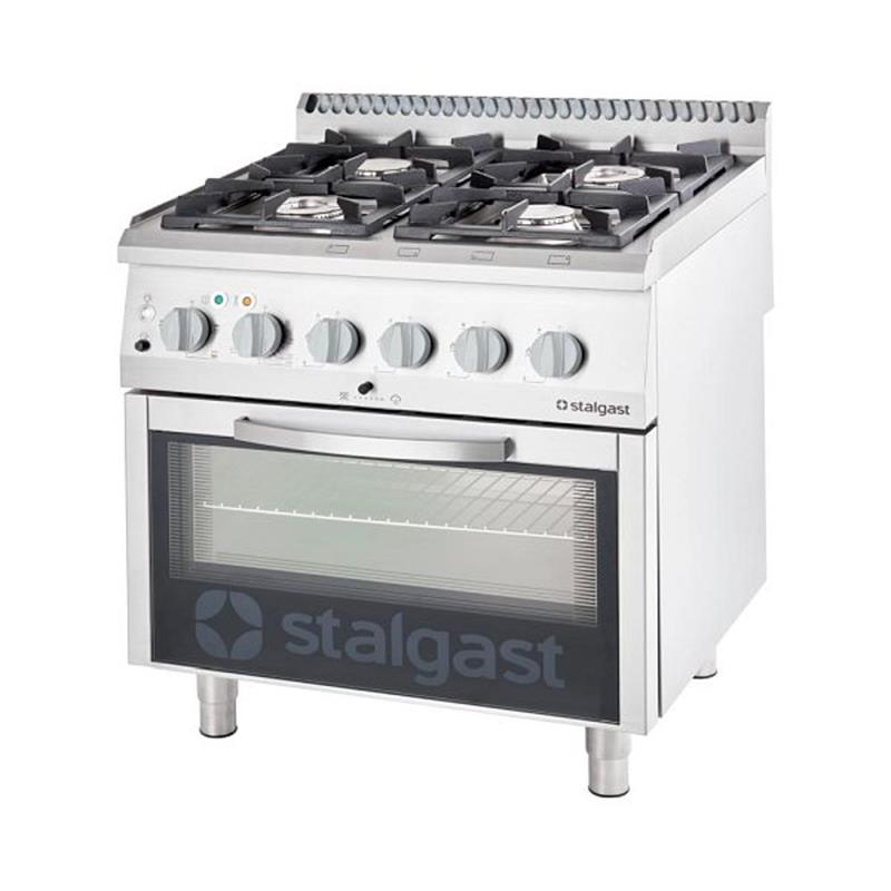 Gasherd 4 Brenner mit Elektro-Backofen GN 2/1, 800 mm, 24+7 kW – Serie 700 ND