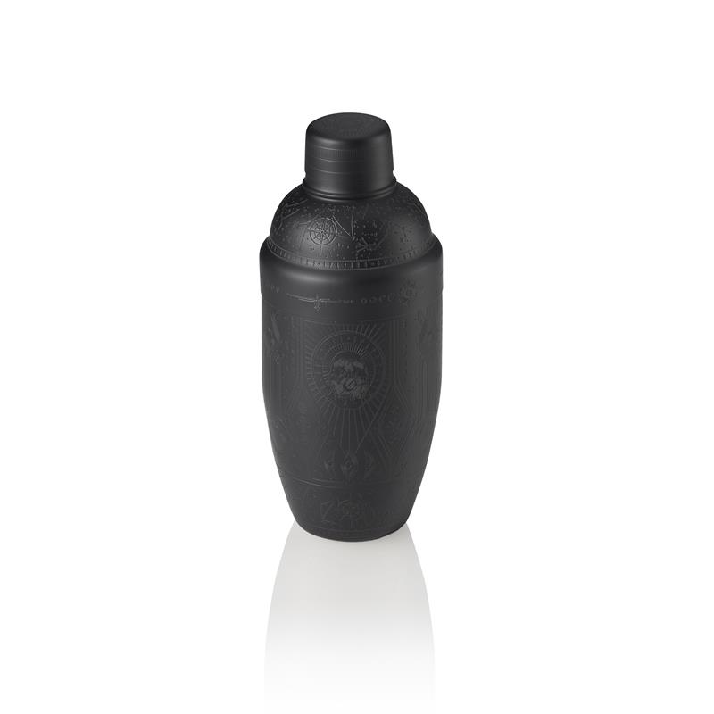 Cocktailshaker TATTOO 500 ml Edelstahl, Schwarz/Silber, graviertes Design
