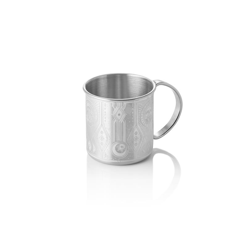 Moscow Mule Becher TATTOO 450 ml Edelstahl Schwarz/Silber graviert