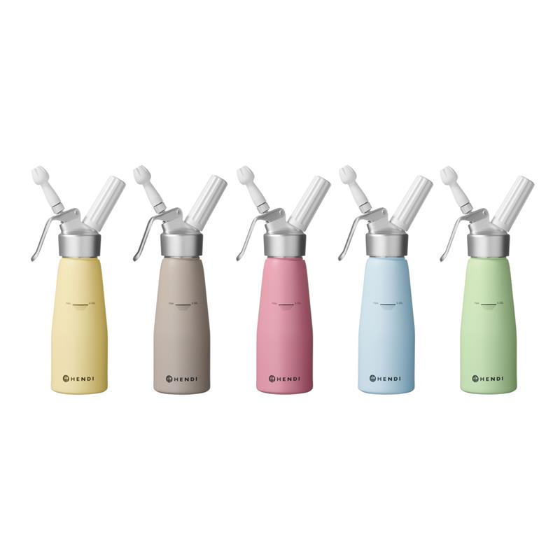 HENDI Sahnespender 0,5 L – Aluminium, taupe, inkl. Düsen & Bürste