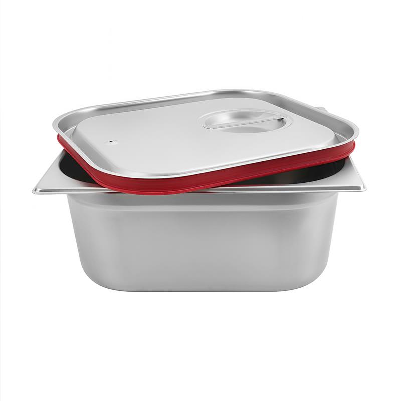 GN-Deckel Edelstahl mit Silikon-Dichtung für GN-Behälter 1/2