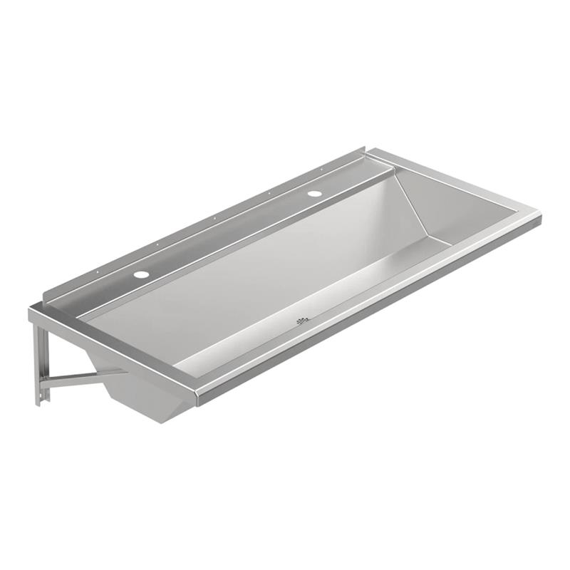 Wandhängende Waschrinne Edelstahl 1200 mm – 2 Waschplätze