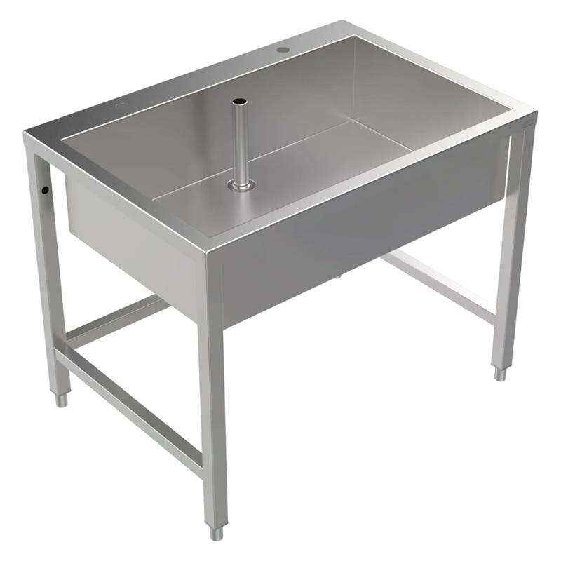 Arbeits- und Mehrzweckbecken Edelstahl 1000 mm – mit Hahnbank & Untergestell