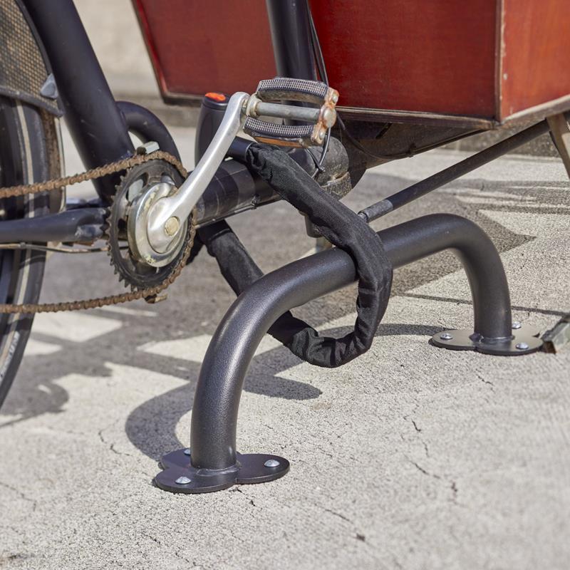 Absperrbügel für Lastenfahrrad, Stahl Ø 50 mm, grau
