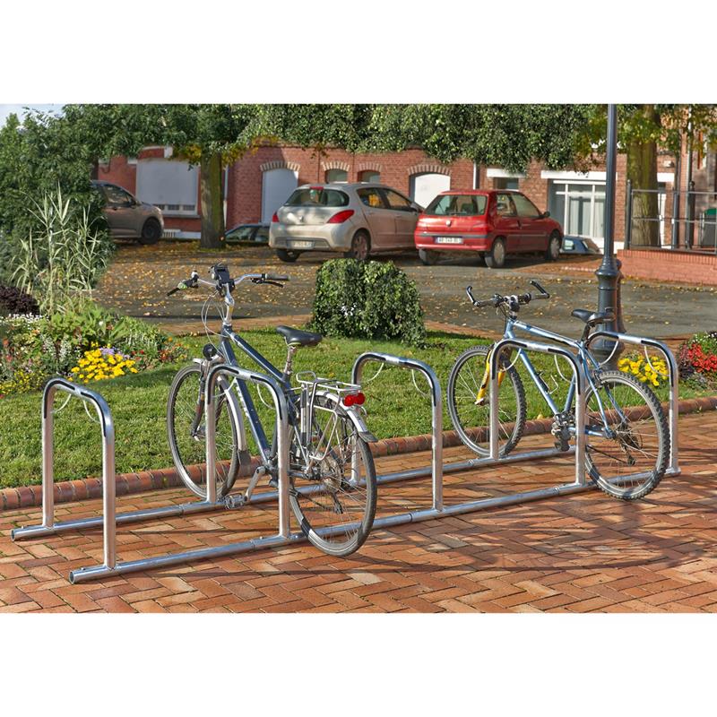 Fahrradständer mit 3 Bügeln für 6 Fahrräder, verzinkter Stahl
