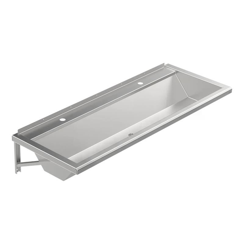 Wandhängende Waschrinne Edelstahl 1400 mm – 2 Waschplätze