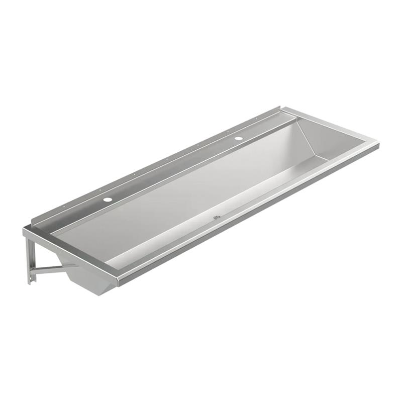 Wandhängende Waschrinne Edelstahl 1200 mm – 2 Waschplätze