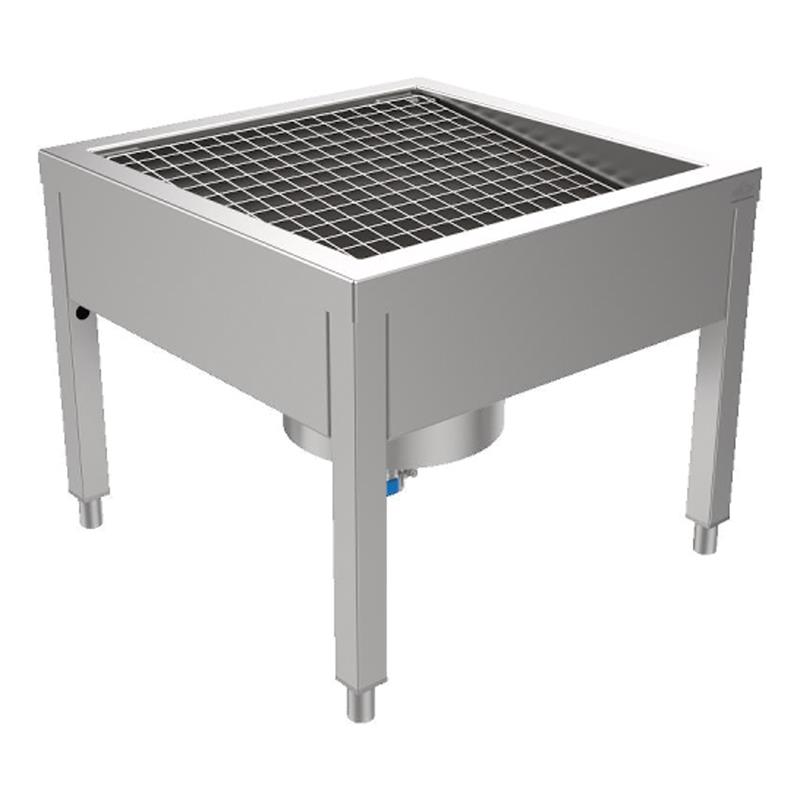 Schuhreinigungsanlage Edelstahl 2800 mm, 4 Reinigungsplätze